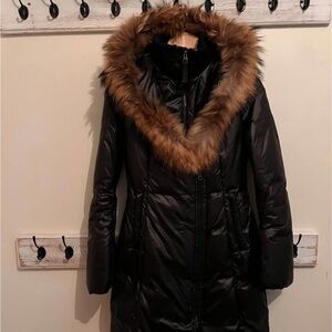 Mackage women long puffer real fur trim jacket